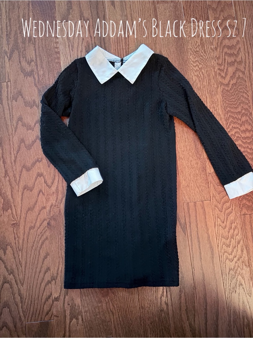 SHEIN Wednesday Addams Black Knit Dress sz 7